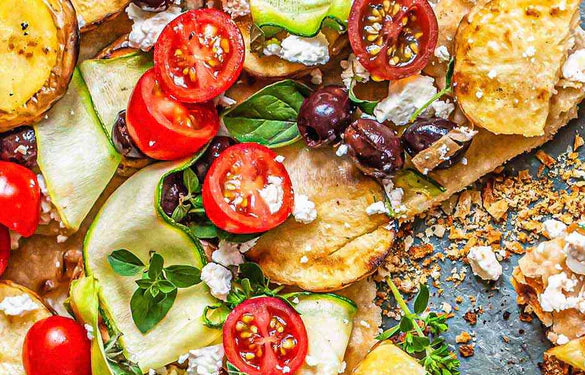 Greek Sausage Pita Pizza