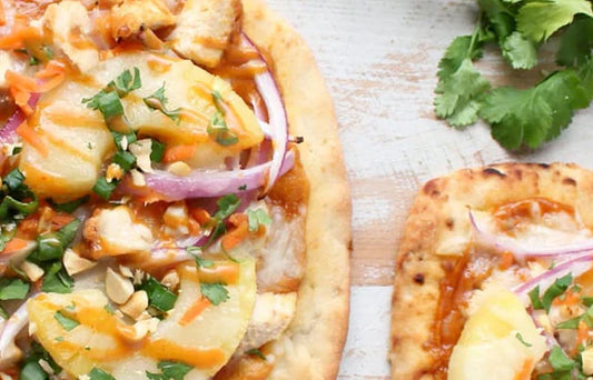 Thai Peanut Naan Pizza