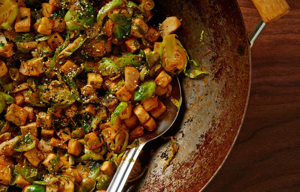 Tofu Stir-Fry with Brussels Sprouts