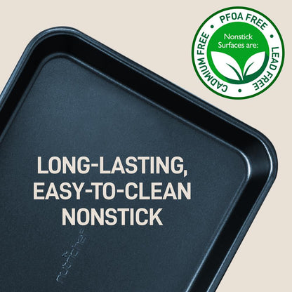 Non-Stick Baking Pans Set Easy Clean Carbon Steel Blue