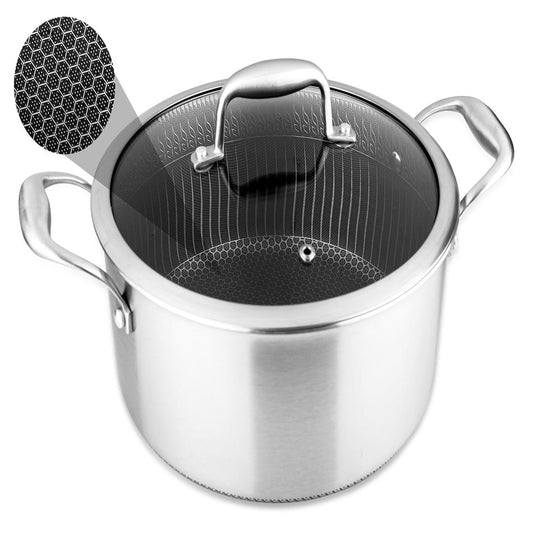 NutriChef 5 Qt Tri‑Ply Stainless Steel Stew Pot with Glass Lid – Nonstick

 NC3PCAS