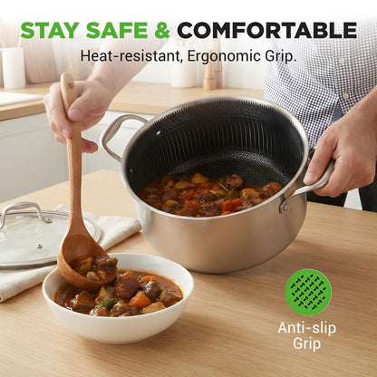 NutriChef 5 Qt Tri‑Ply Stainless Steel Stew Pot with Glass Lid – Nonstick

 NC3PCAS
