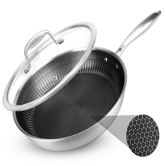 Stainless Steel Stir Fry Pan with Lid NC3PL12