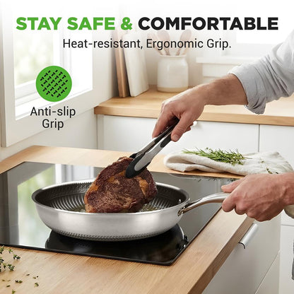 Stainless Steel Stir Fry Pan with Lid NC3PL12