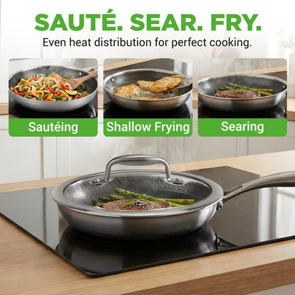 Stainless Steel Stir Fry Pan with Lid NC3PL8