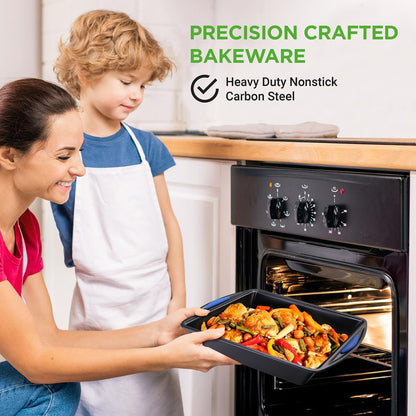 NutriChef 10‑Piece Nonstick Carbon Steel Bakeware Set with Silicone Handles NCBK10S