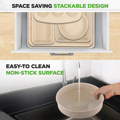 NutriChef 8-Piece Carbon Steel Nonstick Bakeware Pan Set – Stackable NCBKSTK11