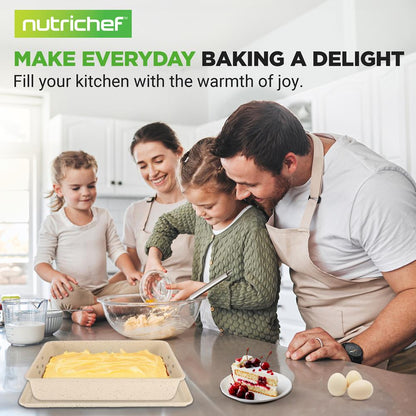 NutriChef 8-Piece Carbon Steel Nonstick Bakeware Pan Set – Stackable NCBKSTK11