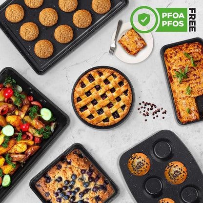 NutriChef 8-Piece Stackable Nonstick Carbon Steel Bakeware Pan Set NCBKSTK13