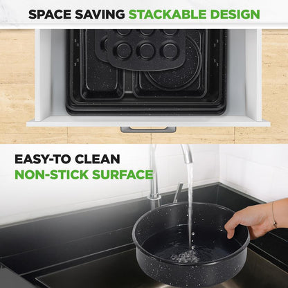 NutriChef 8-Piece Stackable Nonstick Carbon Steel Bakeware Pan Set NCBKSTK13