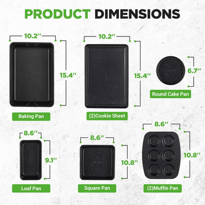 NutriChef 8-Piece Stackable Nonstick Carbon Steel Bakeware Pan Set NCBKSTK13