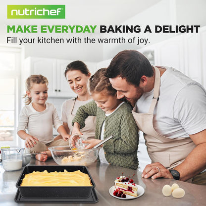 NutriChef 8-Piece Stackable Nonstick Carbon Steel Bakeware Pan Set NCBKSTK13