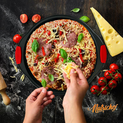 Set of 6 Nonstick Pizza Tray with Handle NCBPIZ1X6