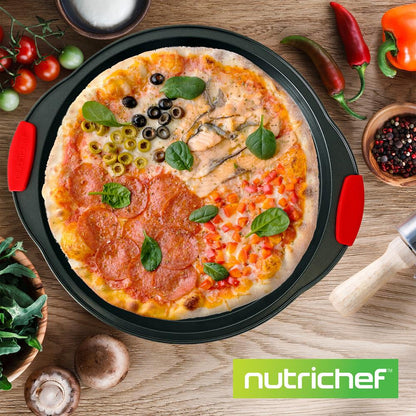 Set of 6 Nonstick Pizza Tray with Handle NCBPIZ1X6