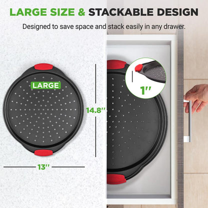 Nonstick Pizza Tray with Handle NCBPIZX2