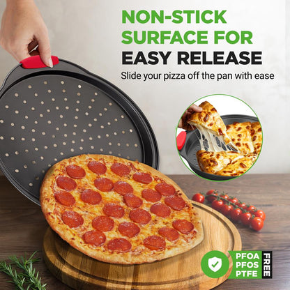 Nonstick Pizza Tray with Handle NCBPIZX2