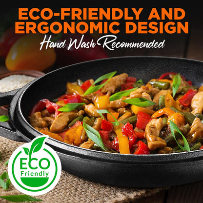 NutriChef 2‑in‑1 Cast Iron Dutch Oven with Skillet Lid – Pre-Seasoned Nonstick NCCI2PT8