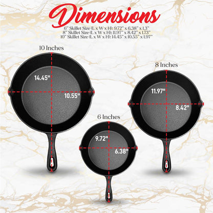 Cast Iron Skillet Pan Set NCCI76