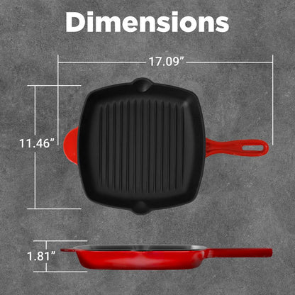 Cast Iron Square Skillet Grill Pan NCCIES47