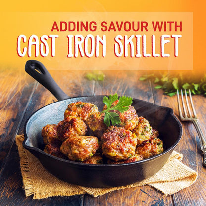 NutriChef 3‑Piece Cast Iron Skillet Set – Pre‑Seasoned, Nonstick, Cool‑Touch Handle NCCIPS3P49