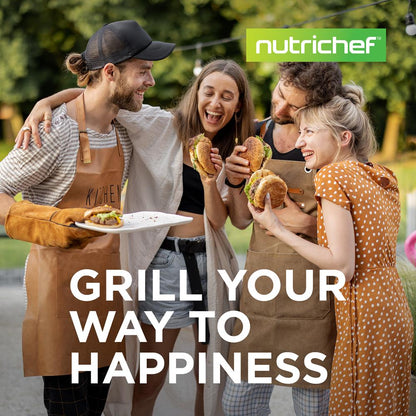 NutriChef 18" Reversible Cast Iron Grill & Griddle Plate – Even Heating, Includes Mitts
 NCCIRG59