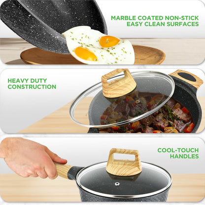 NutriChef 22-Piece Nonstick Cookware, Bakeware & Utensil Set – Black
 NCCW22BLK