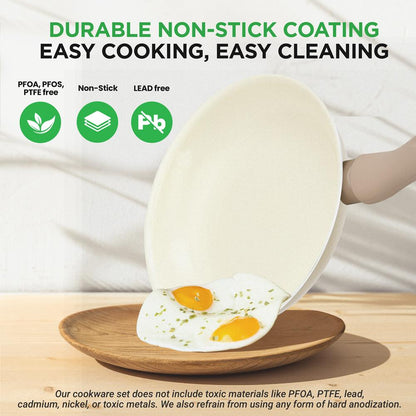 NutriChef 54 Piece Complete Kitchen Set - Nonstick Cookware, Bakeware, Utensils, Knives and Gadgets in Taupe

 NCCW54TBR