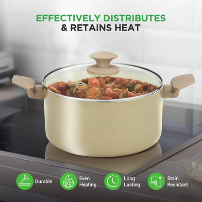 NutriChef 54 Piece Complete Kitchen Set - Nonstick Cookware, Bakeware, Utensils, Knives and Gadgets in Taupe

 NCCW54TBR