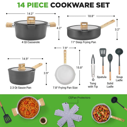 Home Kitchen Cookware Set NCCWST14WDBK
