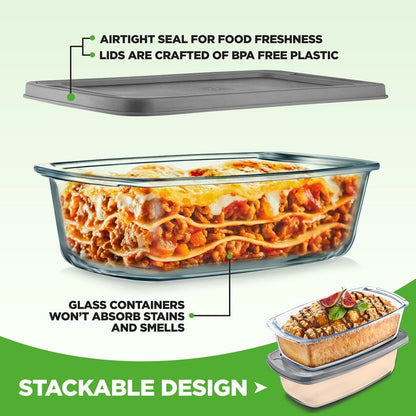 Superior Glass Loaf Pan With Cover NCGL2LO