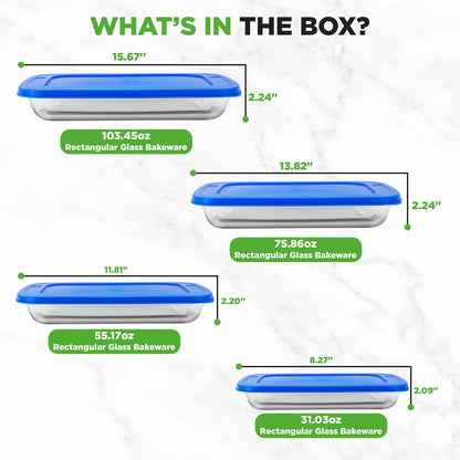 High Borosilicate Glass Bakeware Set NCGL4XBUL