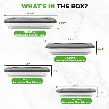 High Borosilicate Glass Bakeware Set NCGL4XGY