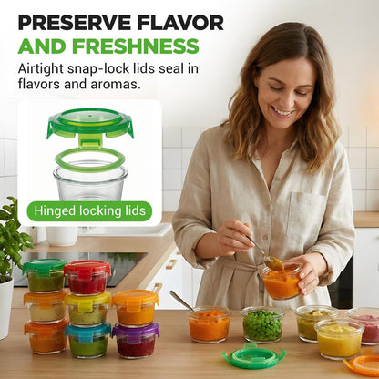 Glass Round Meal-Prep Containers NCGLBAB