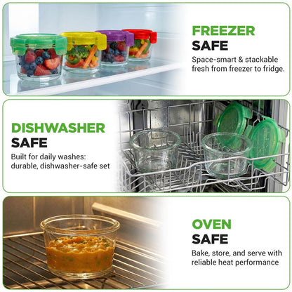 Glass Round Meal-Prep Containers NCGLBAB