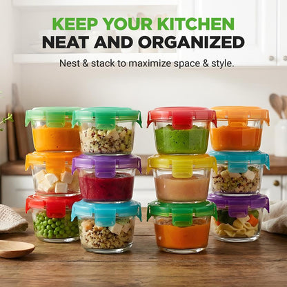 Glass Round Meal-Prep Containers NCGLBAB