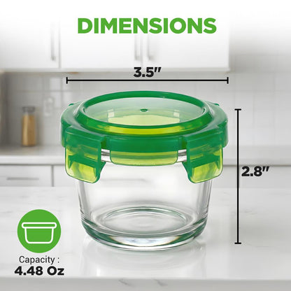 Glass Round Meal-Prep Containers NCGLBAB