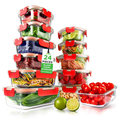 High Borosilicate Glass Food Container NCGLRED