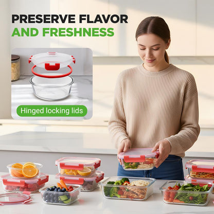 High Borosilicate Glass Food Container NCGLRED