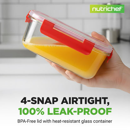 High Borosilicate Glass Food Container NCGLRED