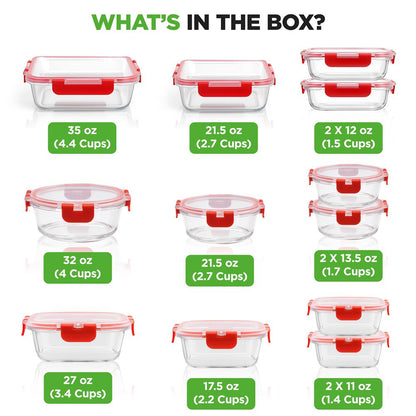 High Borosilicate Glass Food Container NCGLRED