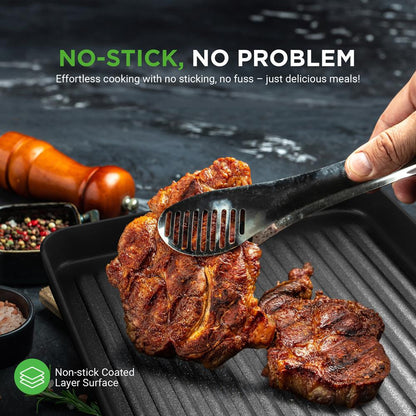 NutriChef 11'' Hard-Anodized Nonstick Grill Pan NCGRP38