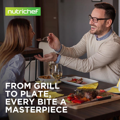 NutriChef 11'' Hard-Anodized Nonstick Grill Pan NCGRP38