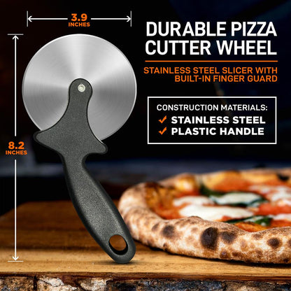 NutriChef Stainless Steel Pizza Wheel – Slicer with Built-In Finger Guard
 NCPIZCUT9