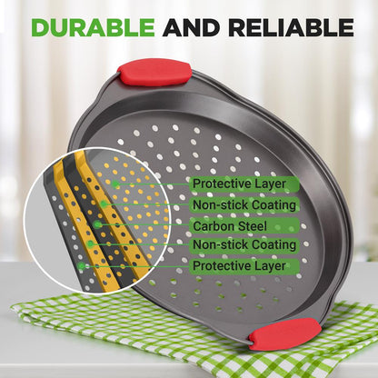 Pizza Tray with Silicone Handle NCPZPN3GR