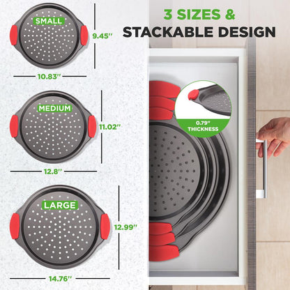 Pizza Tray with Silicone Handle NCPZPN3GR
