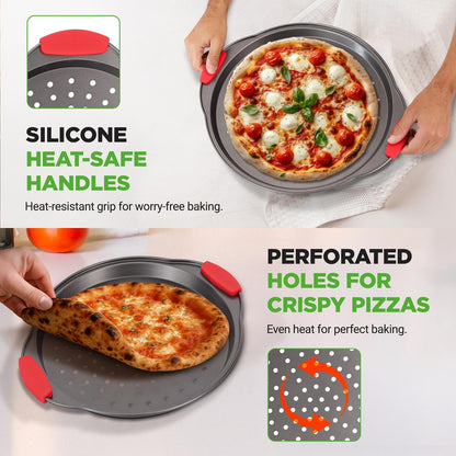 Pizza Tray with Silicone Handle NCPZPN3GR