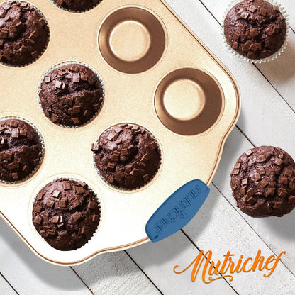NutriChef 10-Piece Carbon Steel Nonstick Bakeware Pan Set with Silicone Handles
 NCSBSG60