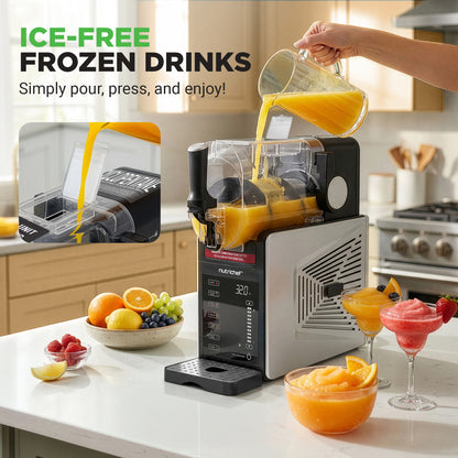 Nutrichef Slushie & Frozen Drink Maker - 7-In-1 Presets: Slush Spiked Slush Milkshake Frappe Frozen Juice Night Mode And Rinse1.9L / 64Oz Capacity With One Touch Panel With Color Display - NCSLUSHM1BK