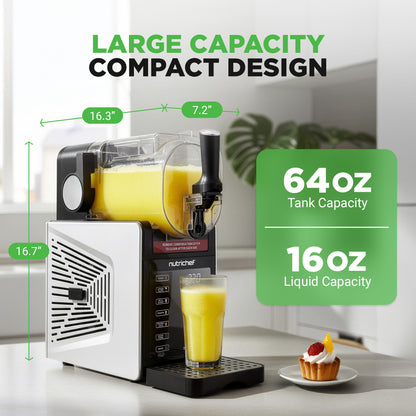 Nutrichef Slushie & Frozen Drink Maker - 7-In-1 Presets: Slush Spiked Slush Milkshake Frappe Frozen Juice Night Mode And Rinse1.9L / 64Oz Capacity With One Touch Panel With Color Display - NCSLUSHM1BK