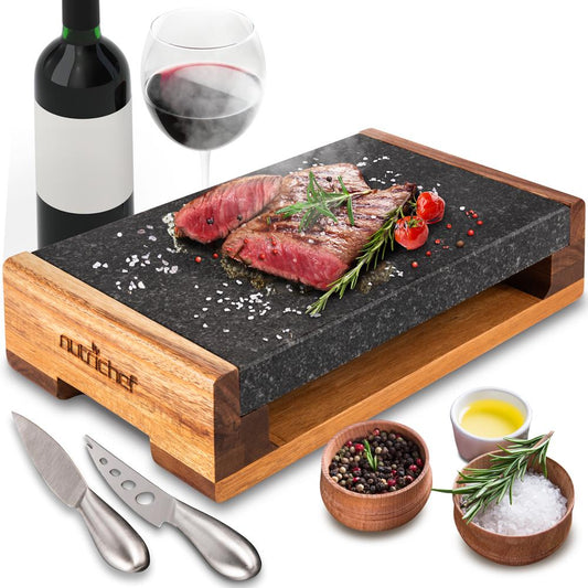 Natural Granite Stone Sizzling Steak Set PKLVST41
